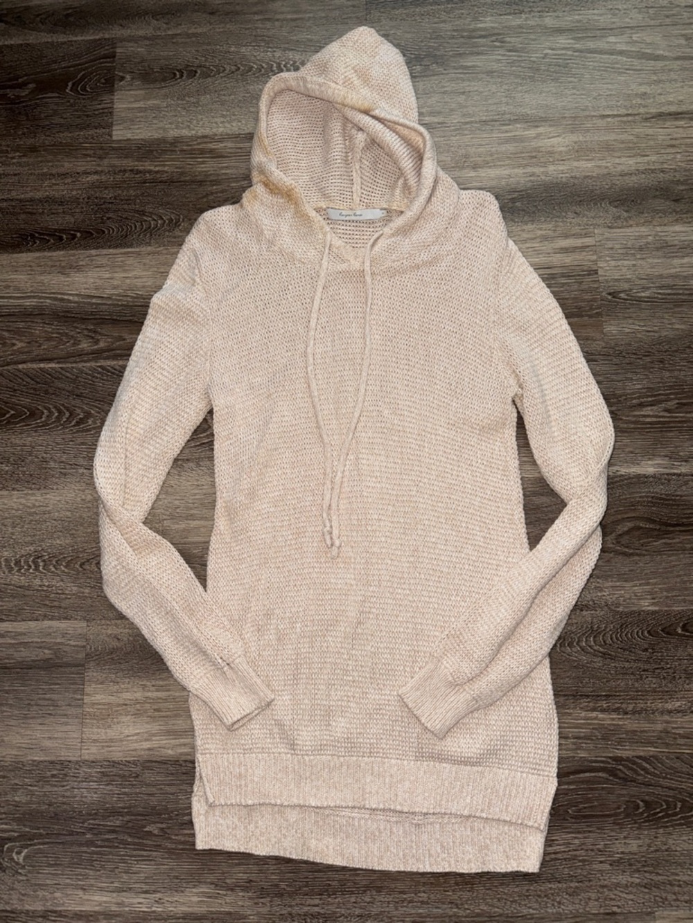 Lightweight Hooded Pullover Sweater in Soft Beige